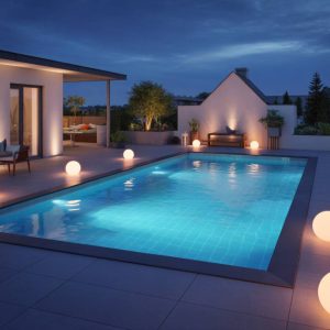 Éclairage et carrelage autour de la piscine : créer une ambiance nocturne esthétique et sécurisée
